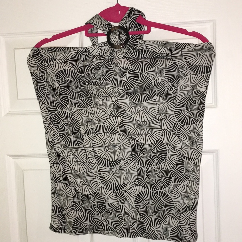 Black and white halter top
